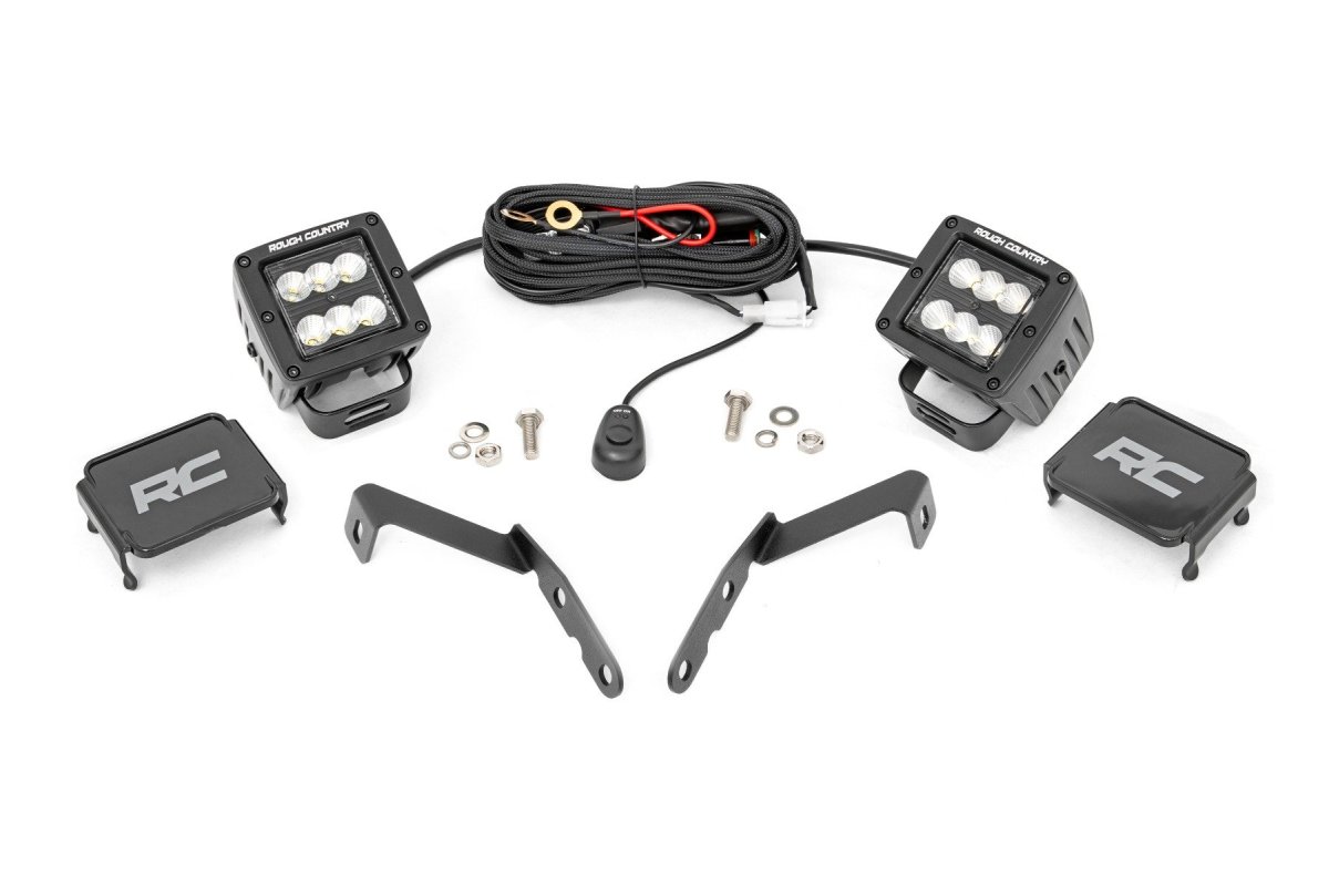 Chevrolet Silverado 1500 LED Light Kit - Rough Country - Ditch Mount - Black - '07-'13